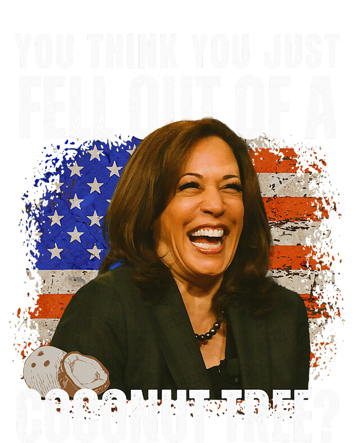 Kamala Harris You Think You Just Fell Out Of A Coconut Tree Striped Beanie with Solid Band