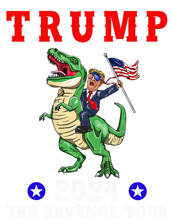 Trump 2024 The Revenge Riding Dinosaur American Flag Premium Hoodie