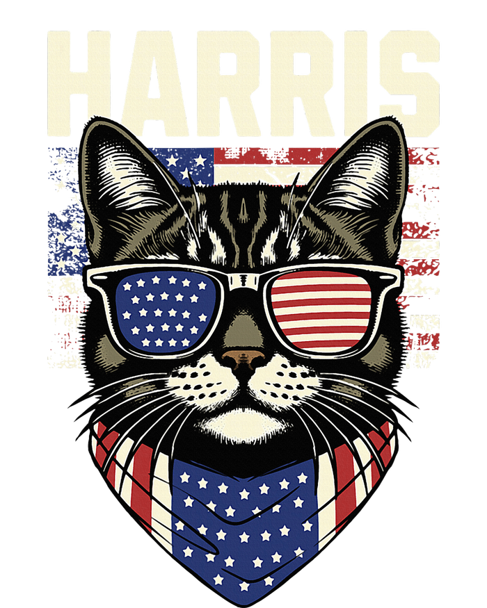 Kamala Harris For President 2024 Funny Cat Graphic T-Shirt