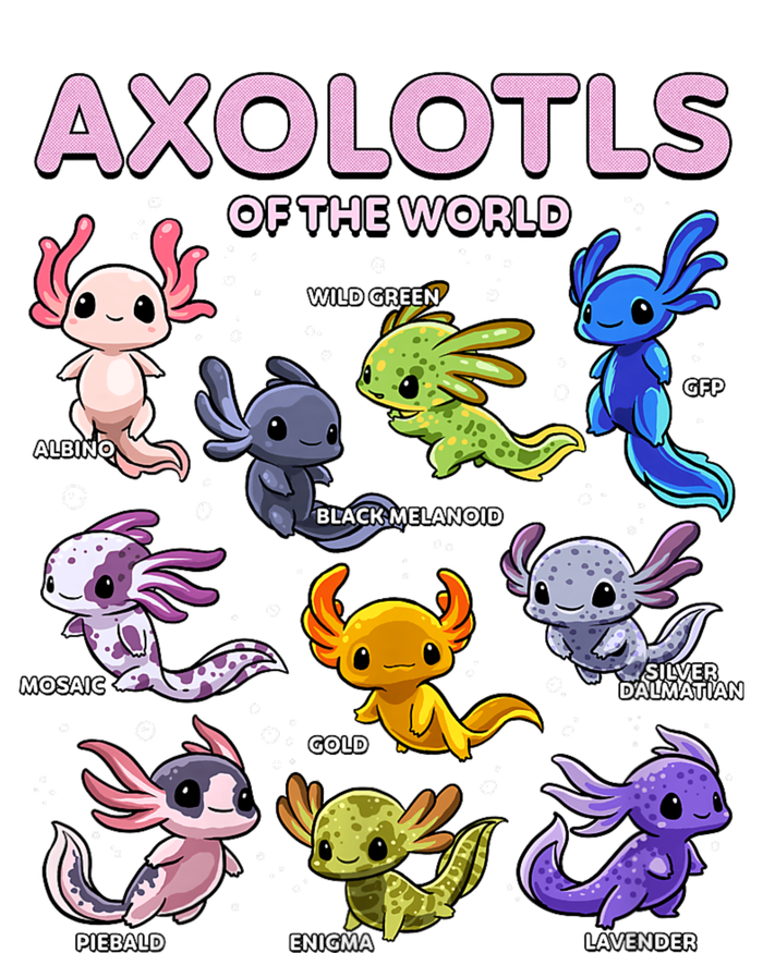 Axolotl Kawaii Axolotls Of The World Axolotl Animals Tie-Dye Long Sleeve Shirt