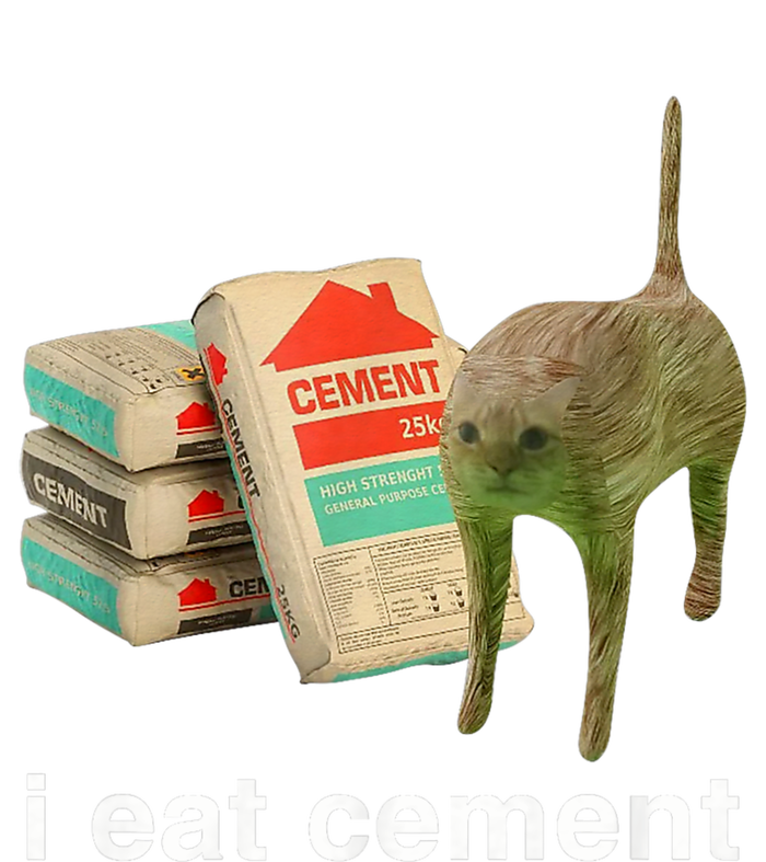 I Eat Cement Cursed Cat Funny Oddly Specific Meme Grommeted Golf Towel