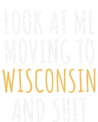 Funny Moving Out Of State Moving Away To Wisconsin Wi Striped Beanie with Solid Band