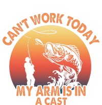 Cant Work Today My Arm Is In A Cast Fishing Women's Knotted Racerback Tank