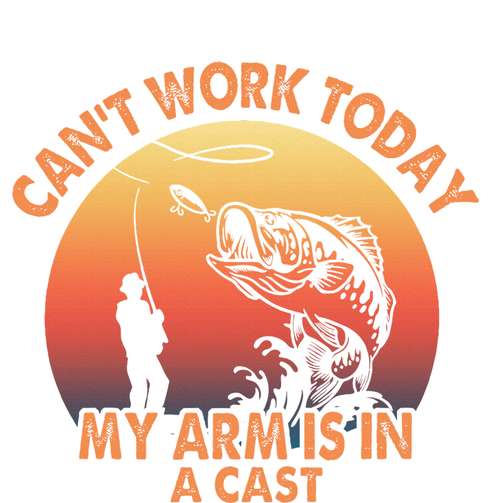 Cant Work Today My Arm Is In A Cast Fishing Women's Knotted Racerback Tank