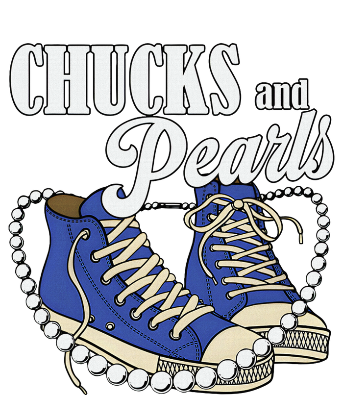 Chucks And Pearls IM With Her Kamala 2024 Women's Tri-Blend 3/4-Sleeve Raglan Shirt