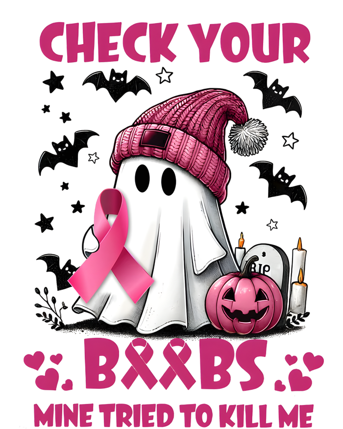 Check Your Boo Breast Cancer Halloween Womens CVC Long Sleeve Shirt