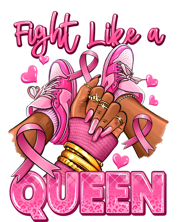 Fight Like A Queen Breast Cancer Support Awareness T-Shirt