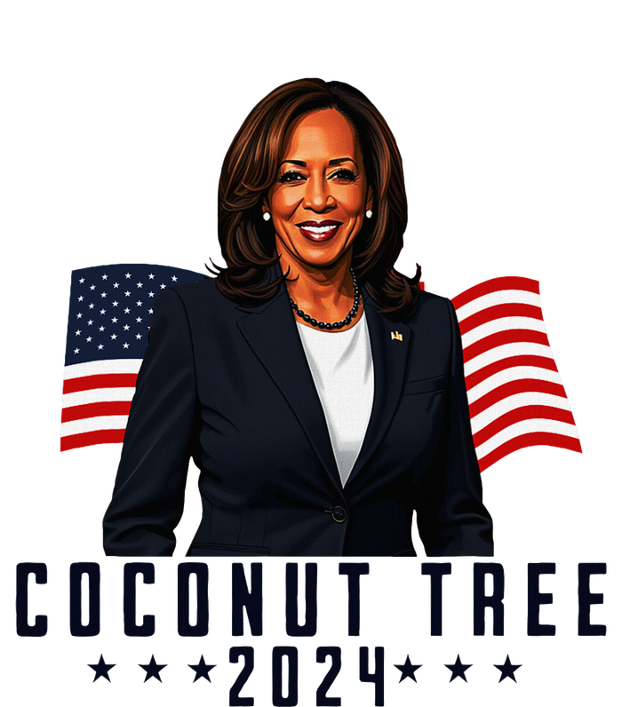 Kamala Harris 2024 Coconut Tree 2024 Vote Elect Kamala 2024 Silk Touch Performance Long Sleeve Polo