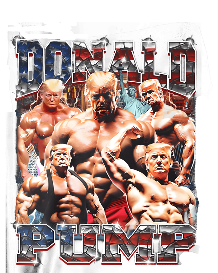 Donald Pump 1 Vs 1 Biden American Flag Swole Trump 2024 Cool Gift T-Shirt