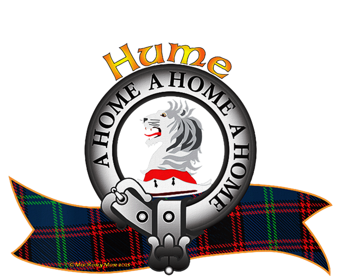 Hume Clan Tartan Crest Motto V Neck Flat Bill Trucker Hat