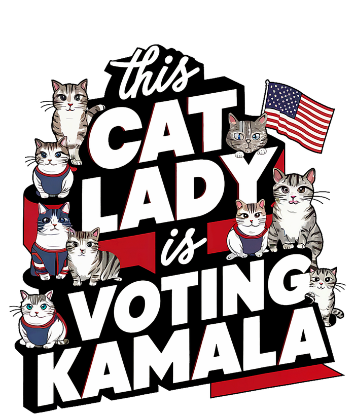 Cat Lady Voting For Kamala Harris 2024 1st Female President Long Sleeve Shirt