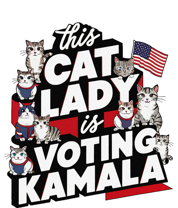 Cat Lady Voting For Kamala Harris 2024 1st Female President Gift Softstyle Adult Sport Polo