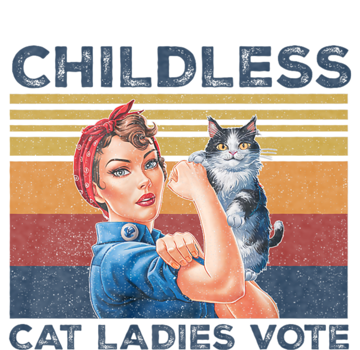 Vintage Retro Funny Cat Childless Cat Ladies Vote The Riveter Women's Racerback Tank