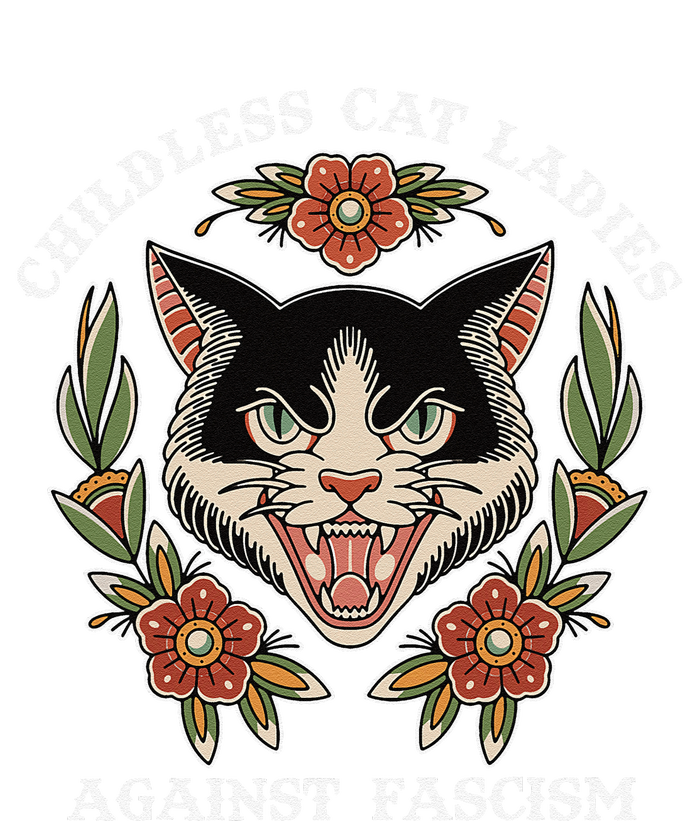 Childless Cat Ladies Against Fascism Funny Cat Feminist T-Shirt