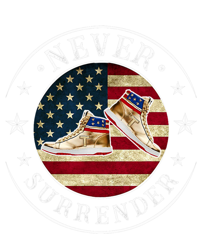 Never Surrender Gold Sneaker Donald Trump 4th Of July Gift T-Shirt