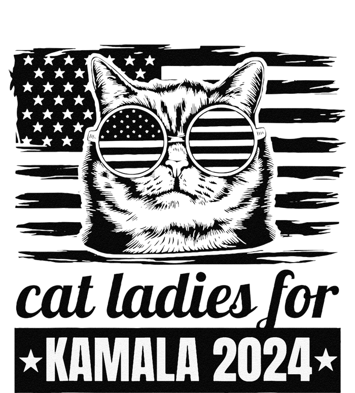 Kamala Harris 2024 Cat Lady Voting Cats Feminine Funny T-Shirt