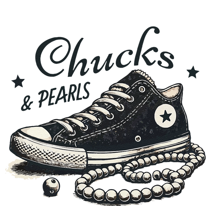 Chucks And Pearls IM With Her Kamala 2024 Retro Vintage High Crown Mesh Back Trucker Hat