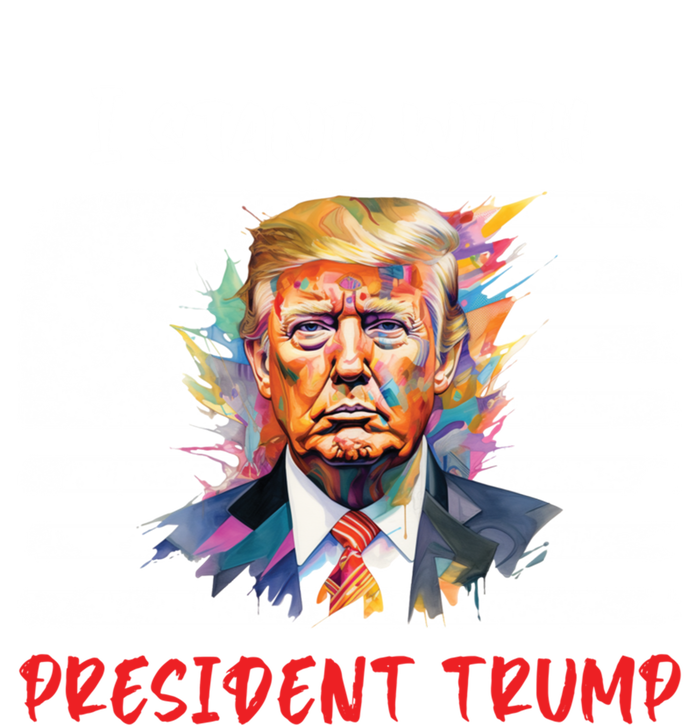 I Stand With President Trump Distressed American Flag Suppor Gift Women's V-Neck T-Shirt