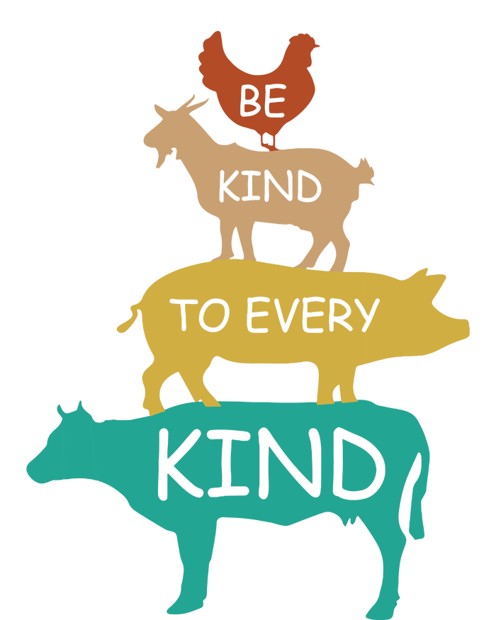 Be Kind To Every Kind Retro Vintage Funny Vegetarian Vegan T-Shirt