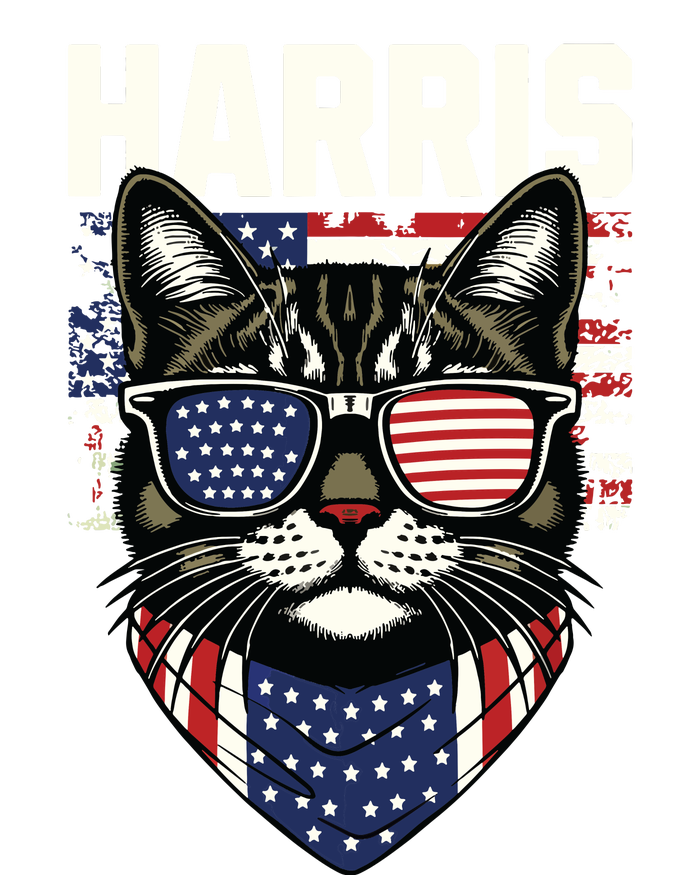 Kamala Harris For President 2024 Funny Cat Graphic Bumper Sticker