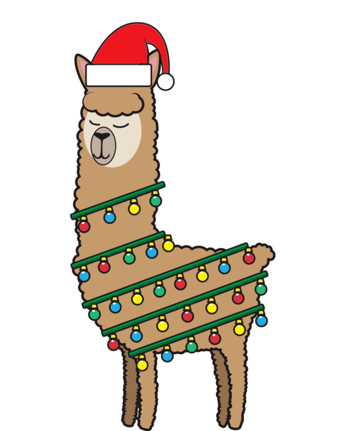 Llama Tree Funny Christmas Lights Santa Hat Holiday Gift Dry Zone Grid Polo