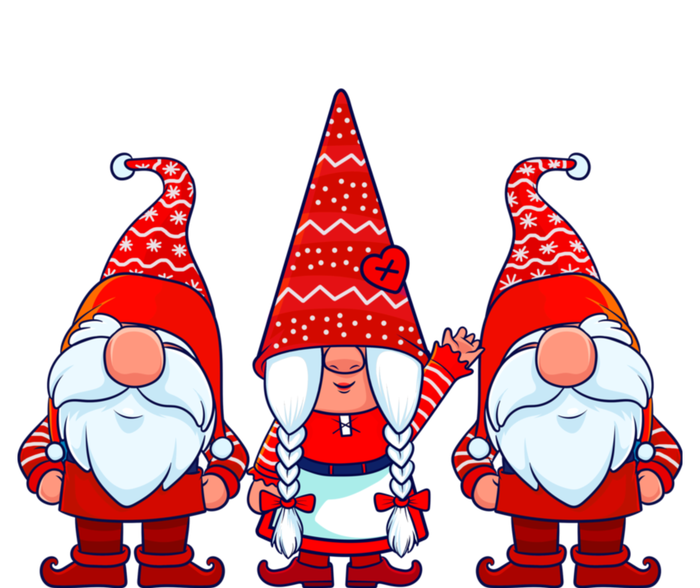 Three Gnomes In Red Costume Christmas Cute Holiday Xmas Gift Pajama Set