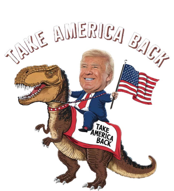 Take America Back Donald Trump 4th Of July Dinosaur Usa Flag Gift Sustainable Beanie