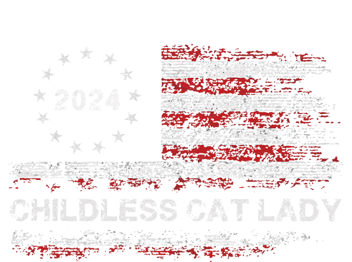 The Childless Cat Lady 2024 For President Us Flag Vintage Sustainable Bucket Hat