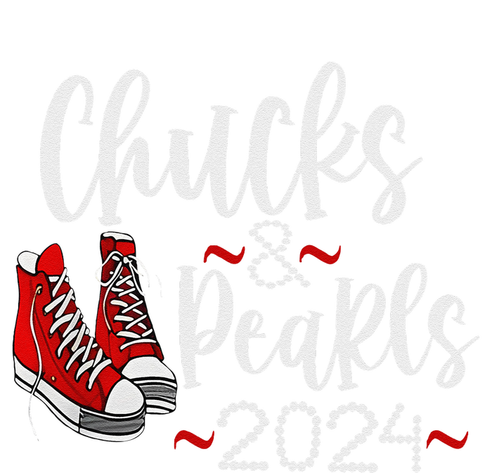 Vintage Chucks And Pearls Kamala 2024 Sustainable Beanie