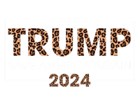 Trump 2024 Save America Again Leopard Print Gift Cool Gift Full-Length Apron With Pockets