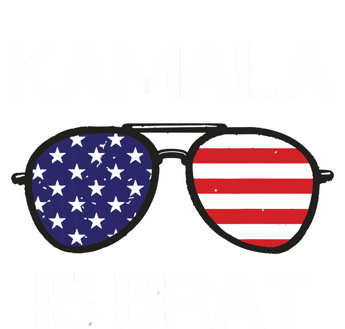 Kamala Is Brat Sunglasses Us Flag Vintage Funny Sarcastic Kids Long Sleeve Shirt