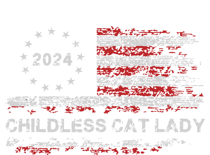 The Childless Cat Lady 2024 For President Us Flag Vintage T-Shirt