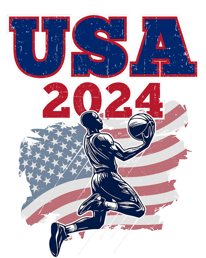 Basketball 2024 Vintage Usa Kids Tie-Dye T-Shirt