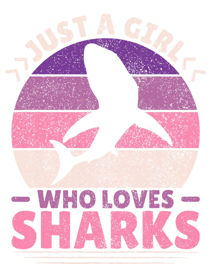 Just A Girl Who Loves Sharks Lover Shark Stuff Funny Shark Women's Racerback Cropped Tank