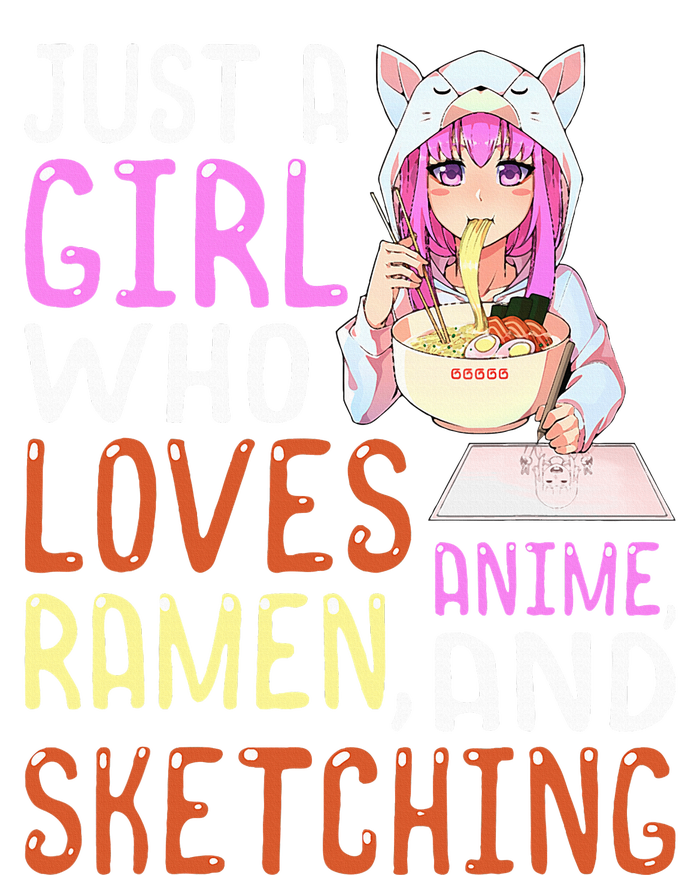 Girl Who Loves Anime Ramen And Sketching Kawaii Teen Sustainable Bucket Hat