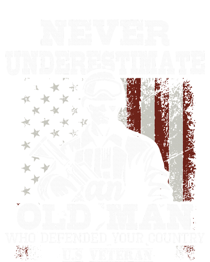 Never Underestimate An Old Man Patriotic Us Veteran Flag T-Shirt