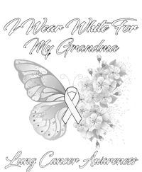 Butterfly I Wear White For My Grandma Lung Cancer Awareness Flexfit Unipanel Trucker Cap