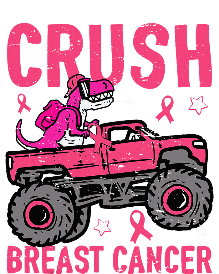 Crush Breast Cancer Awareness Monster Truck Ladies Long Sleeve Shirt