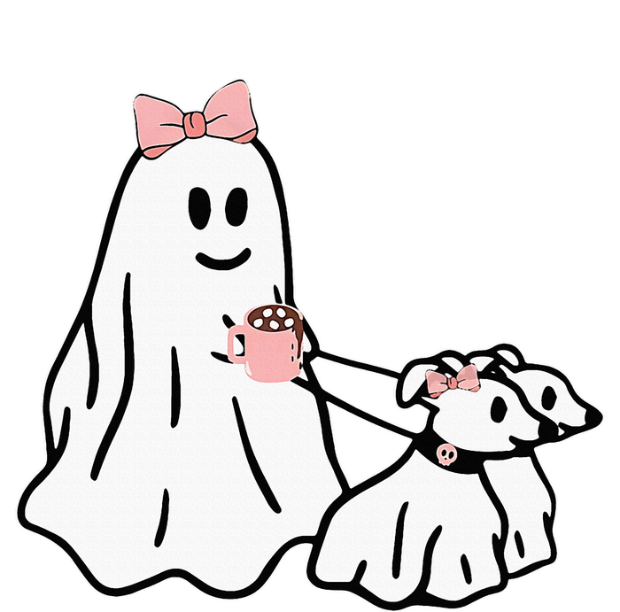 Funny Ghost Walking Dog Spooky Season Halloween Coquette T-Shirt