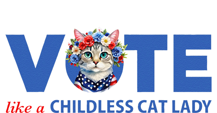 Vote Like A Childless Cat Lady Floral Cat Vote For Kamala Tall Long Sleeve T-Shirt