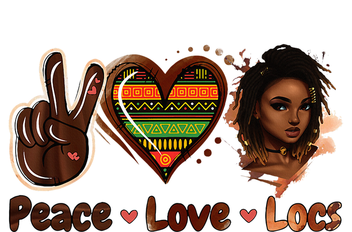 Peace Love Locs Black Women Melanin Dreadlocks Afro Hair Women's Perfect Tri Tunic Long Sleeve Shirt