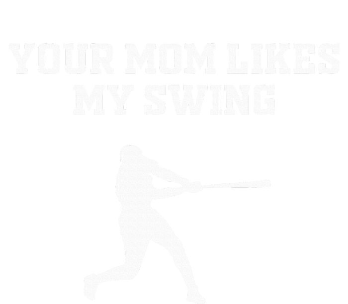 Your Mom Likes My Swing Baseball Funny Gift Drip Rizz Pom Pom 12in Knit Beanie