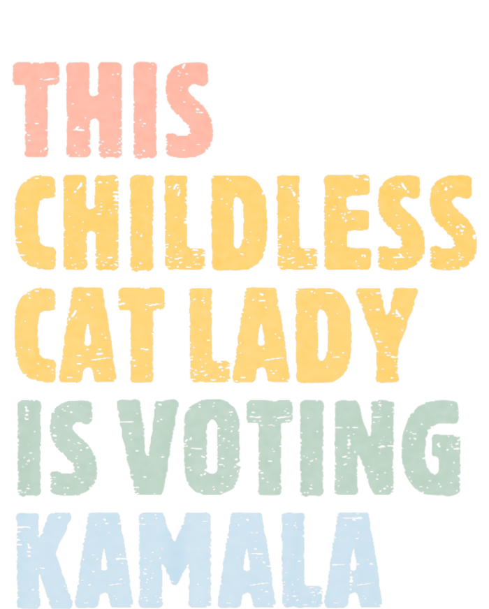 Vintage Retro This Childless Cat Lady Is Voting Kamala Harris 2024 Dry Zone Grid Polo