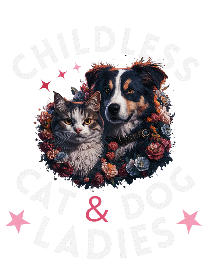 Childless Cat & Dog Ladies Voting For Kamala President 2024 T-Shirt