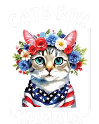 Cat For Kamala Funny Cat With Flowers American Usa Flag 2024 Poster