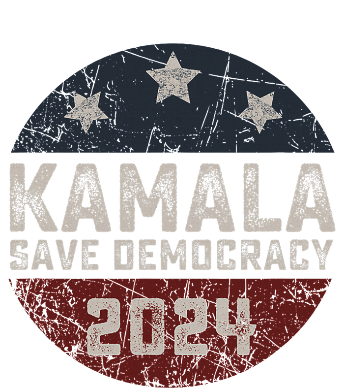 Kamala Harris 2024 Save Democracy Retro Button Election 2024 Stainless Steel Travel Mug