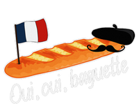 Oui Oui Baguette French Bread France Lover Francophile Daily Commute Backpack