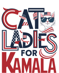 Cat Ladies For Kamala Patriotic Typography Design Us Flag Cat Lovers Kids Hoodie