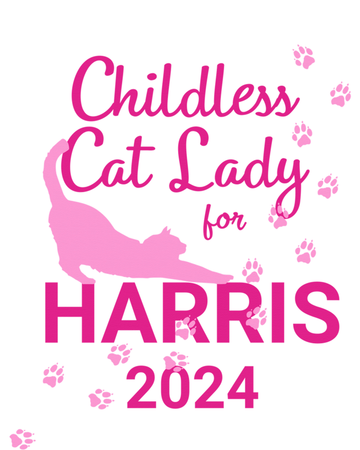 Childless Cat Lady For Harris 2024 Cat Lovers Kamala Harris 2024 T-Shirt