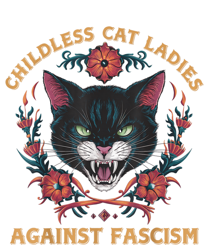 Childless Cat Lady Ladies Against Fascism Kamala 2024 T-Shirt